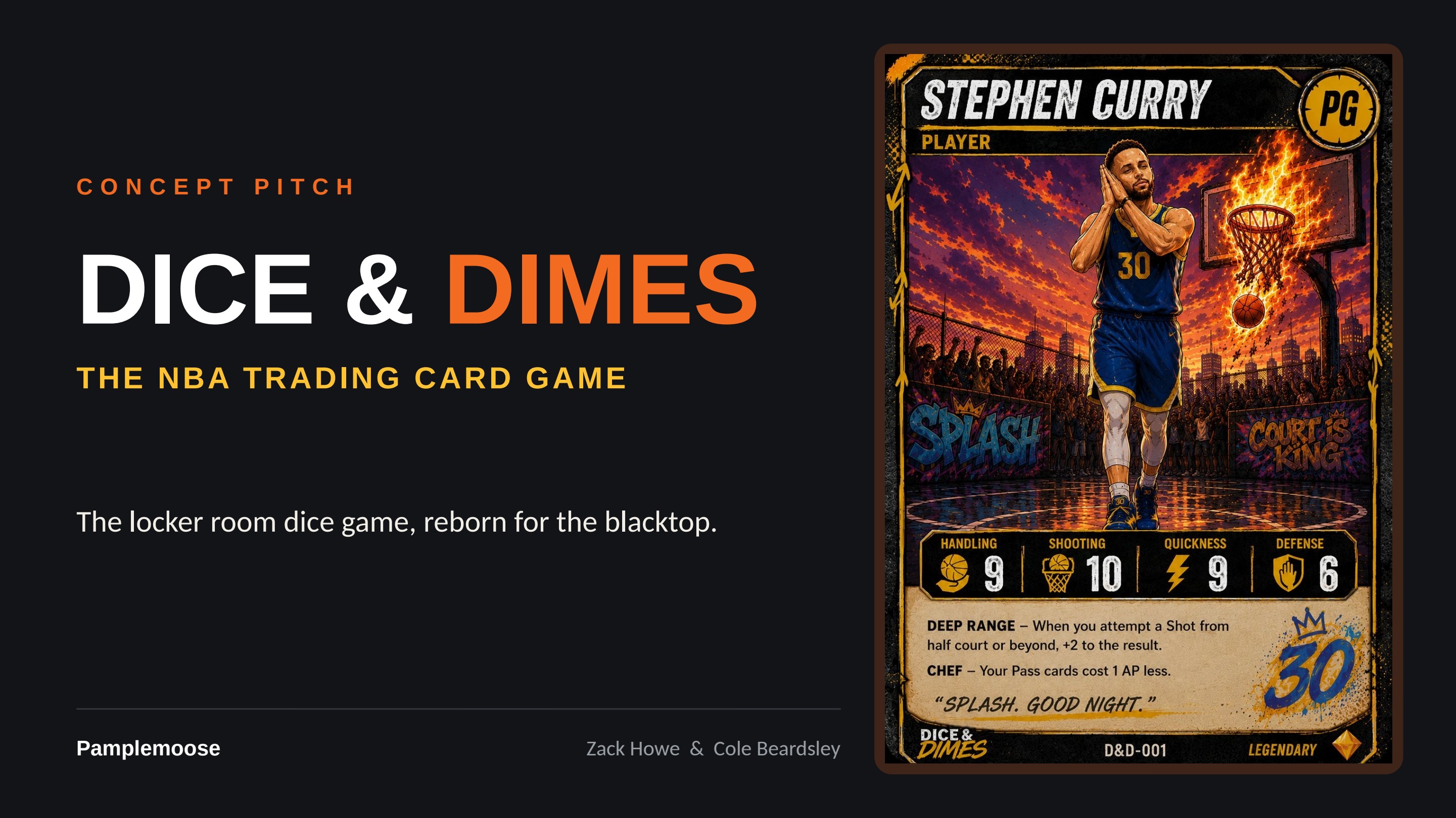 Dice & Dimes — the NBA trading card game. The locker room dice game, reborn for the blacktop.
