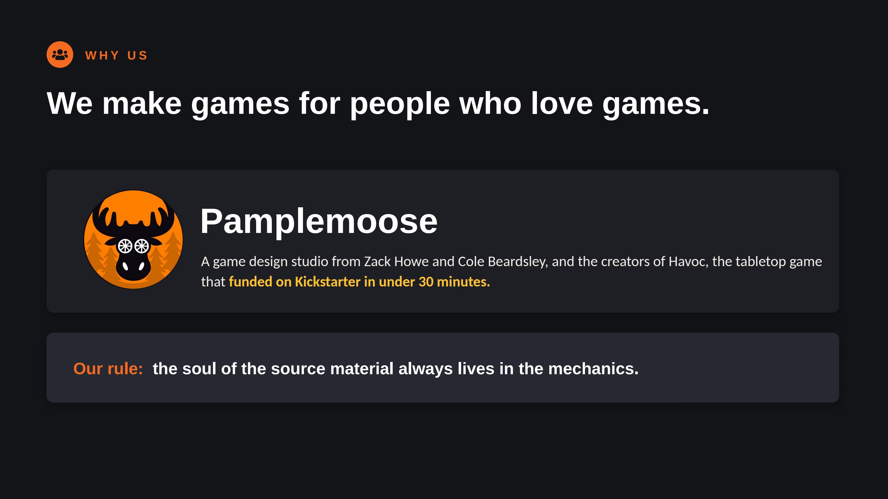 Why us: Pamplemoose, creators of Havoc — the soul of the source material always lives in the mechanics.